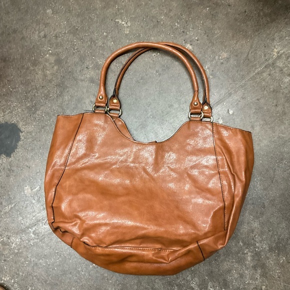 Handbags - Elegant Brown Faux Leather Tote Bag
